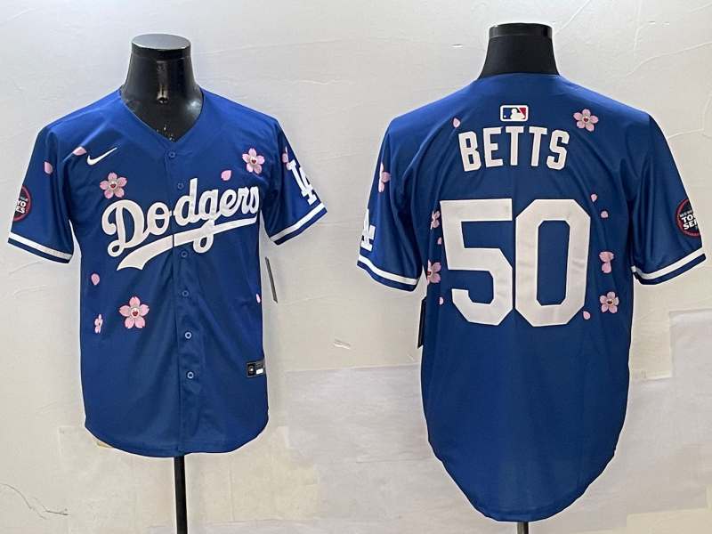 Men's Los Angeles Dodgers Mookie Betts #50 Royal Alternate Jersey